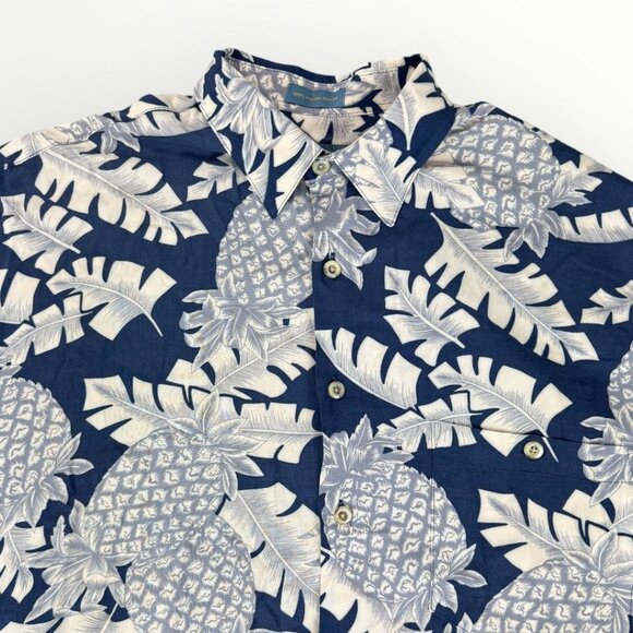 Kaylua Bay Resortwear Pineapple AOP Mens 100% Rayon Hawaiian Tropical Camp Shirt - Picture 1 of 7